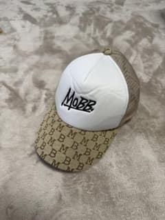 MOBB メッシュキャップ ベージュ MB柄 ロゴ刺繍 ストリートのサムネイル