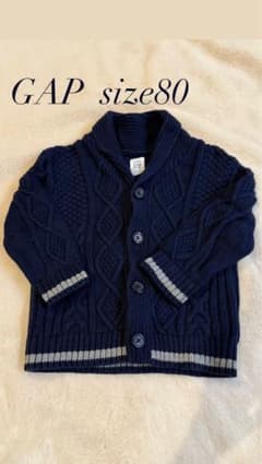 GAP ネイビー ケーブルニット カーディガン 80のサムネイル