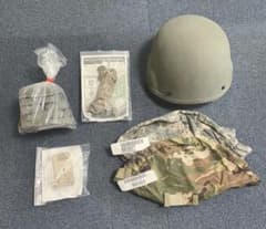 米軍実物 放出品 ACH ヘルメット & ブラケット&パット　カバー2点付き　L 米軍実物 放出品 ACH ヘルメット & 新品、交換パーツ、カバー2点付き L