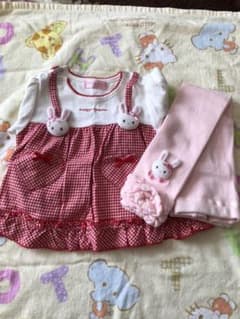 メゾピアノ♡立体うさぎトップスand未使用レギンス100サイズのサムネイル