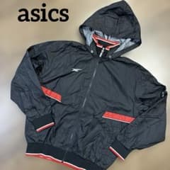 希少】asics レトロ ナイロンジャケット M ビンテージ ゴールド