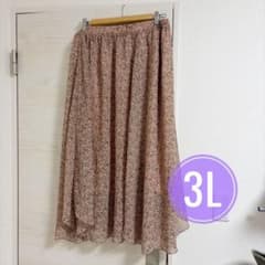 花柄フレアスカート 3L 丈85cm 大きいサイズのサムネイル