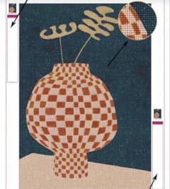 ダイアモンドアート　チェッカーボードの花瓶アート　40✖︎60 大きいサイズのサムネイル