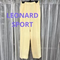 LEONARD SPORT ゴルフパンツ パステルイエロー 64 センタープレス LEONARD SPORT ゴルフパンツ パステルイエロー 64 センタープレス