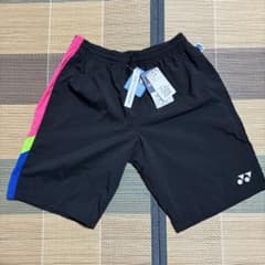 YONEX バドミントン ハーフパンツ ユニセックスM 黒/ピンク等 タグ付新品のサムネイル