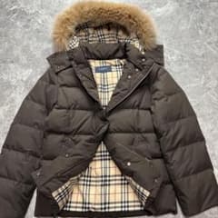 最高級 バーバリーロンドン ダウンベスト フォックスファー　ノバチェック2way 最高級 バーバリーロンドン ダウンベスト フォックスファー ノバ