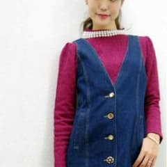 専用☆襟パール長袖トップス♡ボルドーのサムネイル