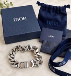 DIOR CD Icon チェーンリンク ブレスレット M シルバー 箱保存袋付のサムネイル