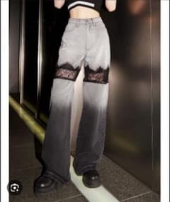 Darich スカラップレースデニムロングパンツのサムネイル