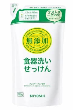 お得【3個セット】ミヨシ 無添加 食器洗いせっけん 詰替用 350mLのサムネイル