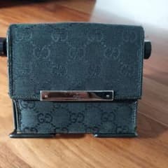 GUCCI GGキャンバス 二つ折り財布 ブラック メンズのサムネイル