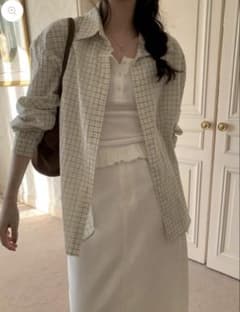 PYT Pretty Young Thing ピコチェックシャツ（アイボリー）のサムネイル