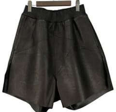 Rick Owens ブラックショートパンツ レザーのサムネイル