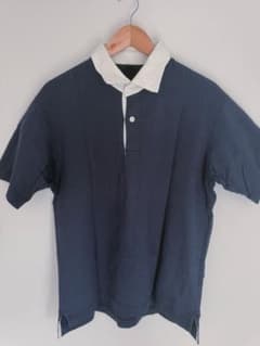 【新品】UNIQLO ラガーシャツ ネイビー Mサイズのサムネイル