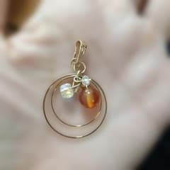 ハンドメイド ダブルサークルカーネリア ンペンダントトップのサムネイル