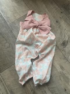 犬服　つなぎ　花柄　リボン　Mサイズのサムネイル