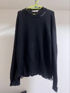 MARNI ダメージ加工 クルーネックニット ブラックのサムネイル