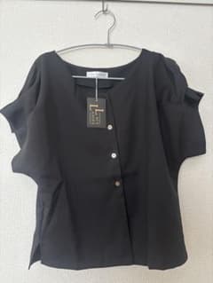 LACE LADIES 半袖ブラウス 黒のサムネイル