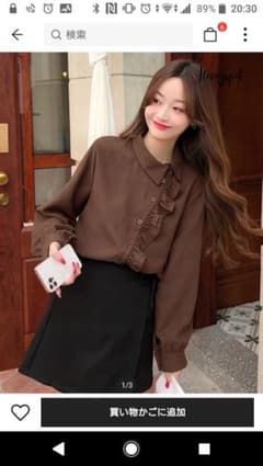 値下げ交渉してくださいさん専用(新品未使用)SHEIN チョコブラウン長袖シャツのサムネイル