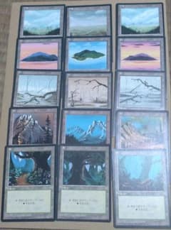 MTG 基本土地 第4版日本語 黒枠 15種類15枚コンプセット - メルカリ