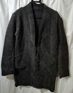 未使用 D HYGEN ウールコート ピン止め チャコール～黒 タグ付き 