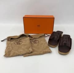 HERMES　エルメス　ケブラール　レザー　サンダル　サイズ37　箱付き HERMES エルメス ケブラール レザー サンダル サイズ37 箱付き