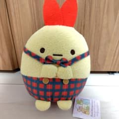 すみっコぐらし　チェック柄ズボン　みにっコぬいぐるみ　えびふらいのしっぽ