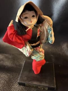 民芸品 日本人形 踊り子 笠 着物 飾り物　ビンテージのサムネイル
