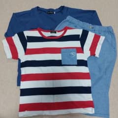 ベベ　カーディガン、Tシャツ、ハーフパンツセット　140のサムネイル