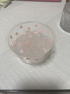 ハンドメイド ピンクドット柄 クリアカップ入り 芳香剤のサムネイル