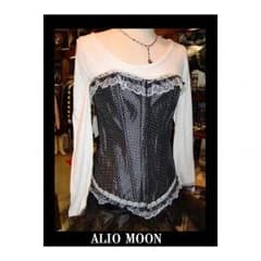 ALIO MOON☆ドット柄フルカップコルセット☆フロントホック☆レースのサムネイル