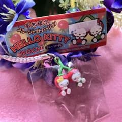 サンリオ　ハローキティ　フルーツバージョン　メロン　ストラップ ハローキティ サンリオ ご当地限定 根付 ストラップ 高知 フルーツ