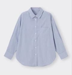 GU ストライプオーバーサイズシャツ ブルーのサムネイル