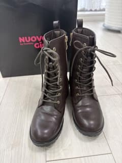 NUOVO キッズ用 レースアップブーツ　ブラウン　　サイズ22㎝のサムネイル