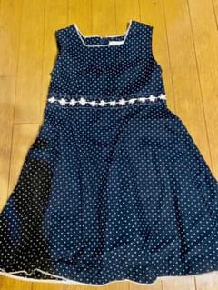 【アートレター】紺×白 ワンピース 120サイズのサムネイル