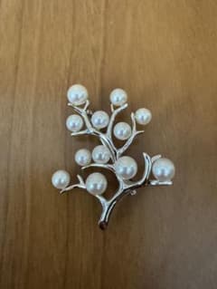 美品 ミキモト MIKIMOTO 幸福の木 アヤコ本真珠 パール ブローチ 