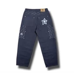 STAR TEAM CROSS STITCH DOUBLE KNEE JEANSのサムネイル
