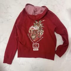 ピンクハウスいちご＆チェリーミーティングアップリケパーカ 赤 - メルカリ