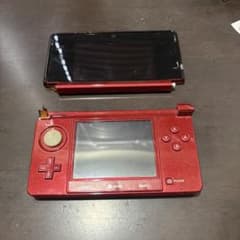 ジャンク品 上下破断 Nintendo 3DS 本体 レッドのサムネイル