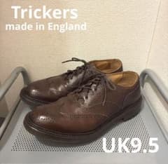 トリッカーズ ギリーシューズ グレインレザー 茶 UK9.5 イングランド製 