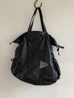〈and wander〉sil tote bag トートバッグ 2way 黒