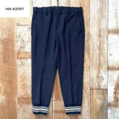 美品】NEIL BARRETT テーパード ジョガー リブ スラックス 46 - メルカリ