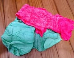 子供用帯揚げ　ピンクと緑のサムネイル