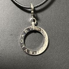 BVLGARI ブルガリ チョーカー ネックレス レザー シルバー ロゴ 925