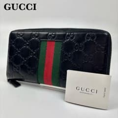 専用GUCCI シェリーライン GG シマ 長財布 ラウンドジップ ブラック