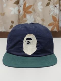 A BATHING APE Logo Embroidered Nylon Cap (Made in Japan)