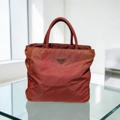 プラダ PRADA トートバッグ ナイロン 三角ロゴ レッド Y2K 美品 - メルカリ