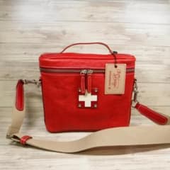 木の庄帆布 定価24000円 赤 栃木レザー 2WAY ショルダーバッグ 牛革 木の庄帆布 定価24000円 赤 栃木レザー 2WAY ショルダーバッグ 牛革