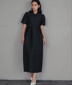 GIRL レースカラーコクーンドレス ブラックのサムネイル