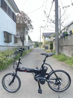 Panasonic 折りたたみ自転車 電動アシスト ブラックのサムネイル